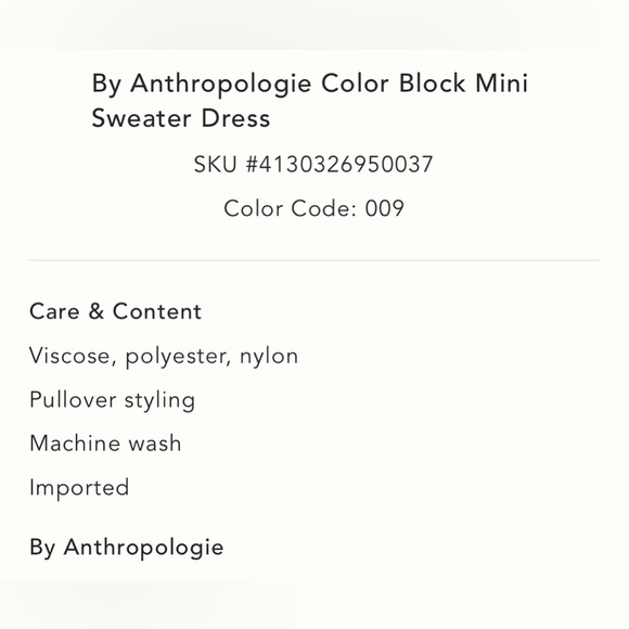 NWT new by Anthropologie color block sweater dress blue white stripes medium - Picture 2 of 16